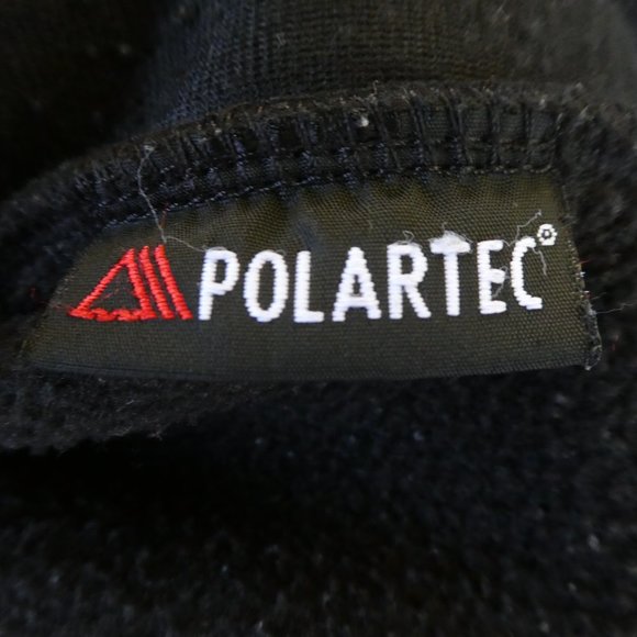 The North Face Polartec Black Fleece Jacket Black Full Zip Hem Cinch Cord Pocket - Picture 6 of 8